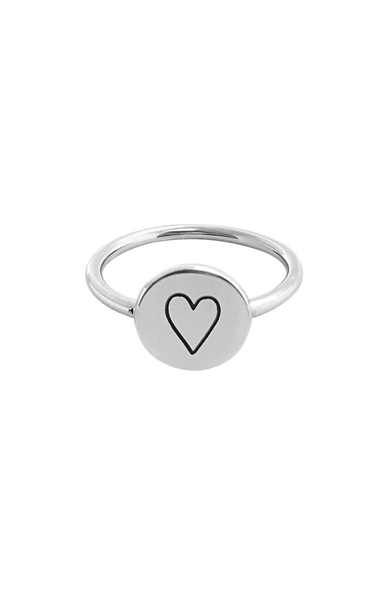 Tiny Tags Perfectly Imperfect Heart Signet Ring, Main, color, 