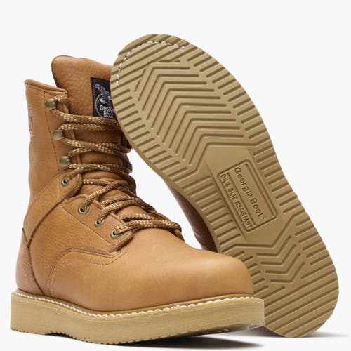 Georgia Boot Slip Resistant Padded Wedge Work Boot In Brown