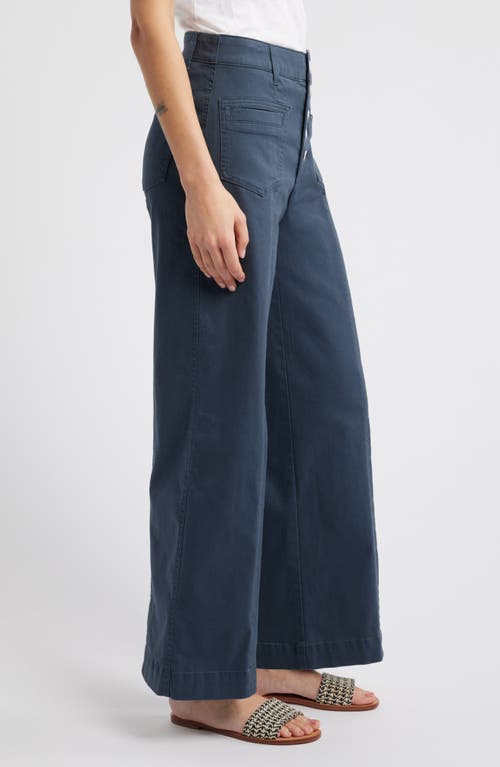 Wit & Wisdom 'ab'solution Skyrise High Waist Exposed Button Fly Wide Leg Pants In Orion Blue