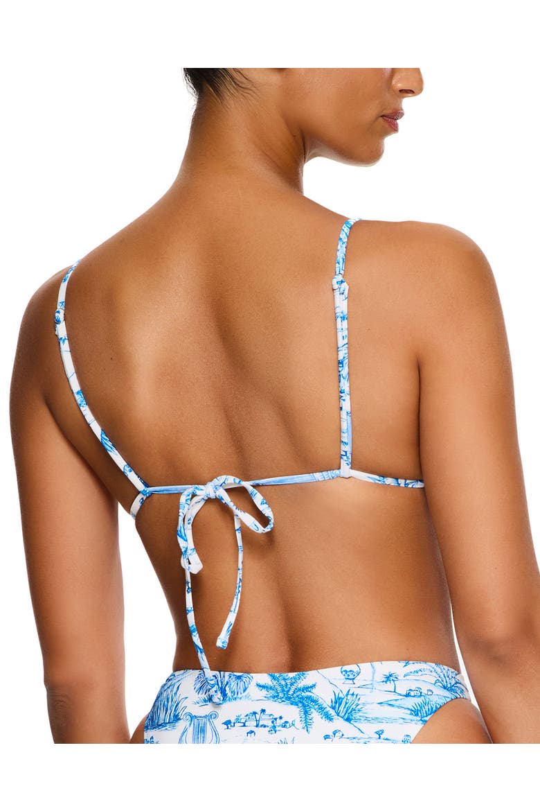 Summer Toile Triangle Bikini Top Swimsuit, Alternate, color, Blue-White
