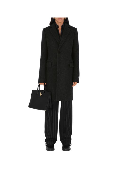 Burberry Wool Tailored Coat In Brisk