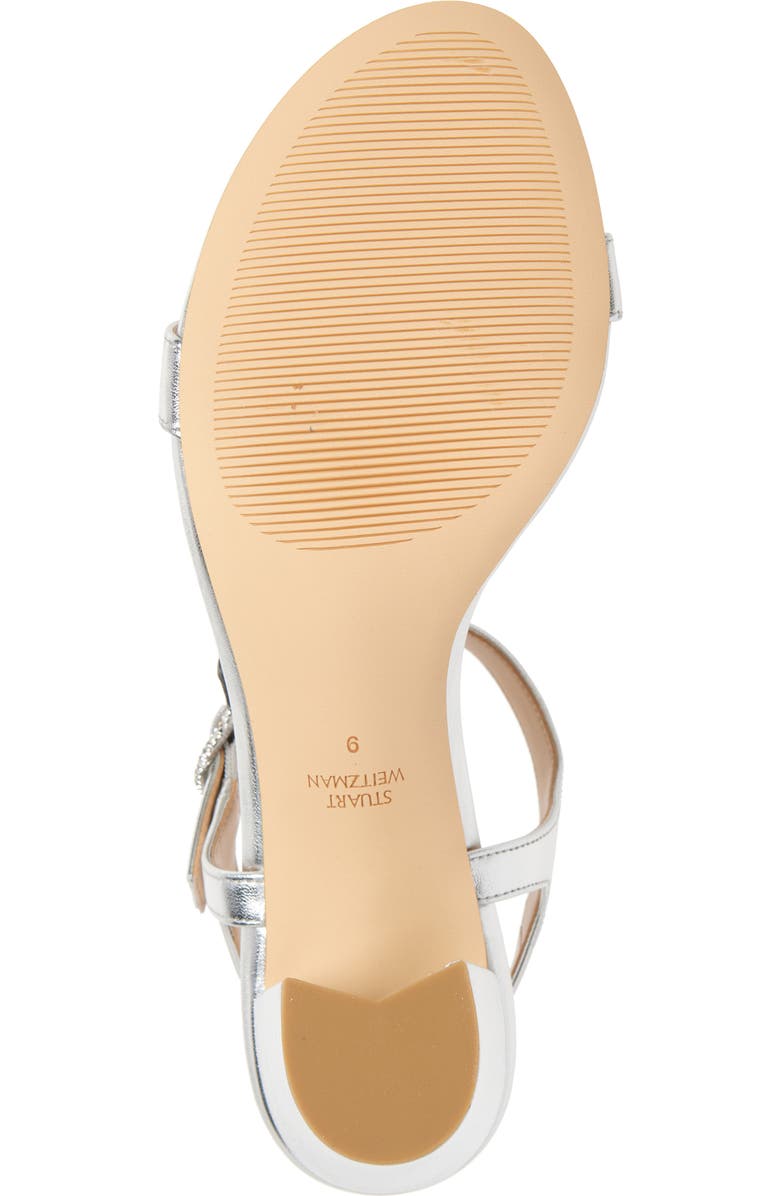 Stuart Weitzman Crystal Buckle 75 Block Heel Sandal, Alternate, color,