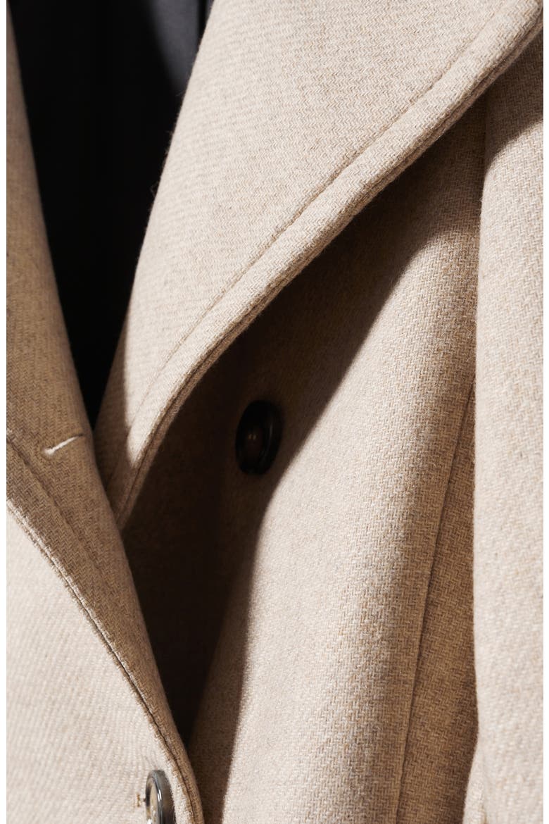 Longline Wool Blend Coat, Alternate, color, MEDIUM BROWN