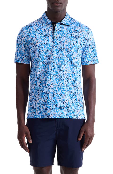 Hendrix Digital Painted Floral Print Pima Cotton Polo
