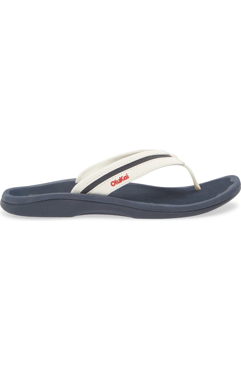 OluKai Ohana Plua Water Resistant Flip Flop, Alternate, color, White Sand/ Americana