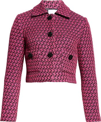 ST. JOHN Honeycomb Tweed Knit Crop Jacket | Nordstrom