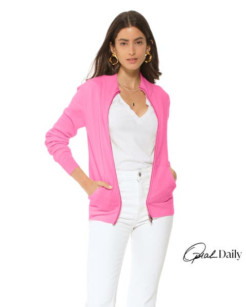 Pure Cashmere Double Slider Slider Zip Cardigan