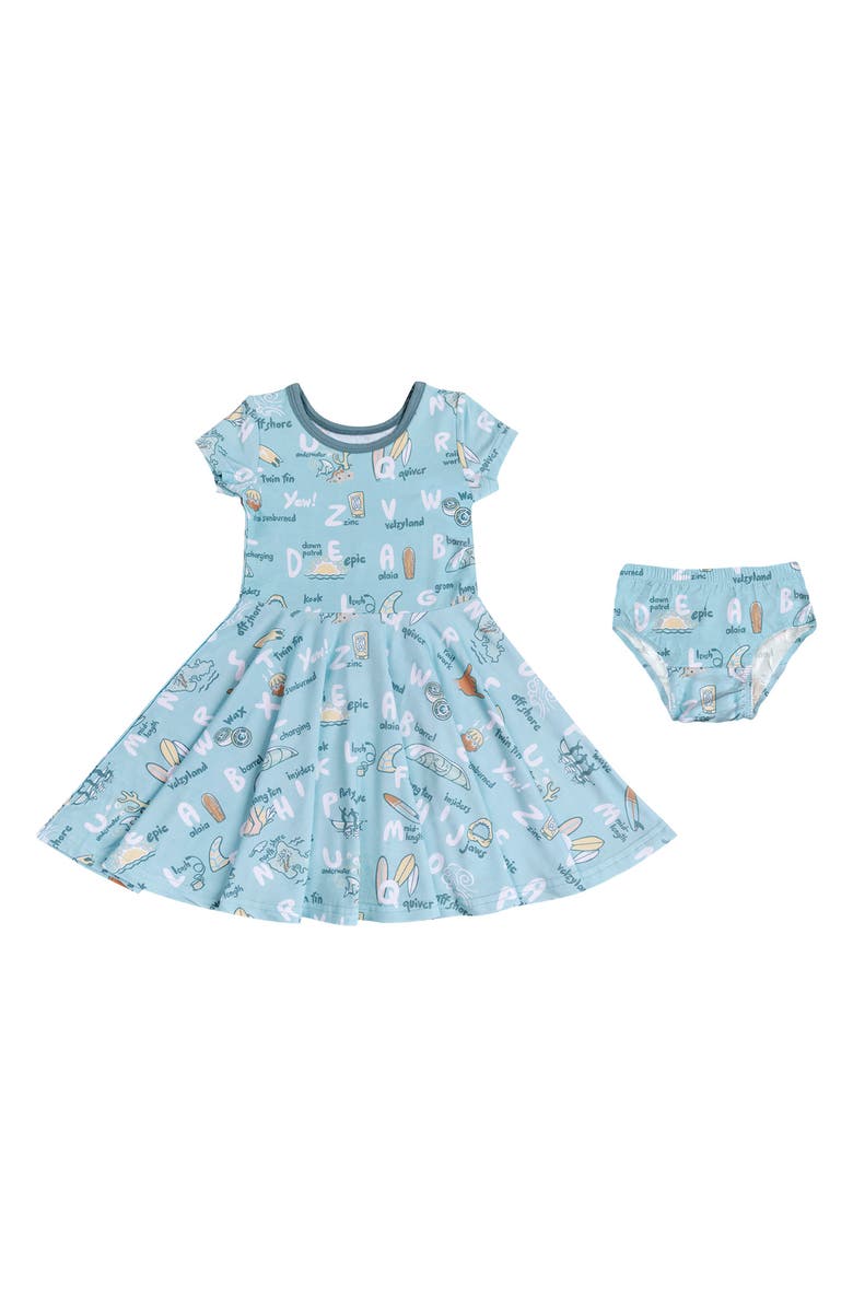 Coco Moon Surfing Alphabet Dress, Main, color, 