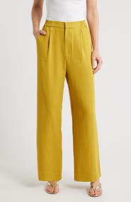 CITY BLUES Pleated Wide Leg Pants