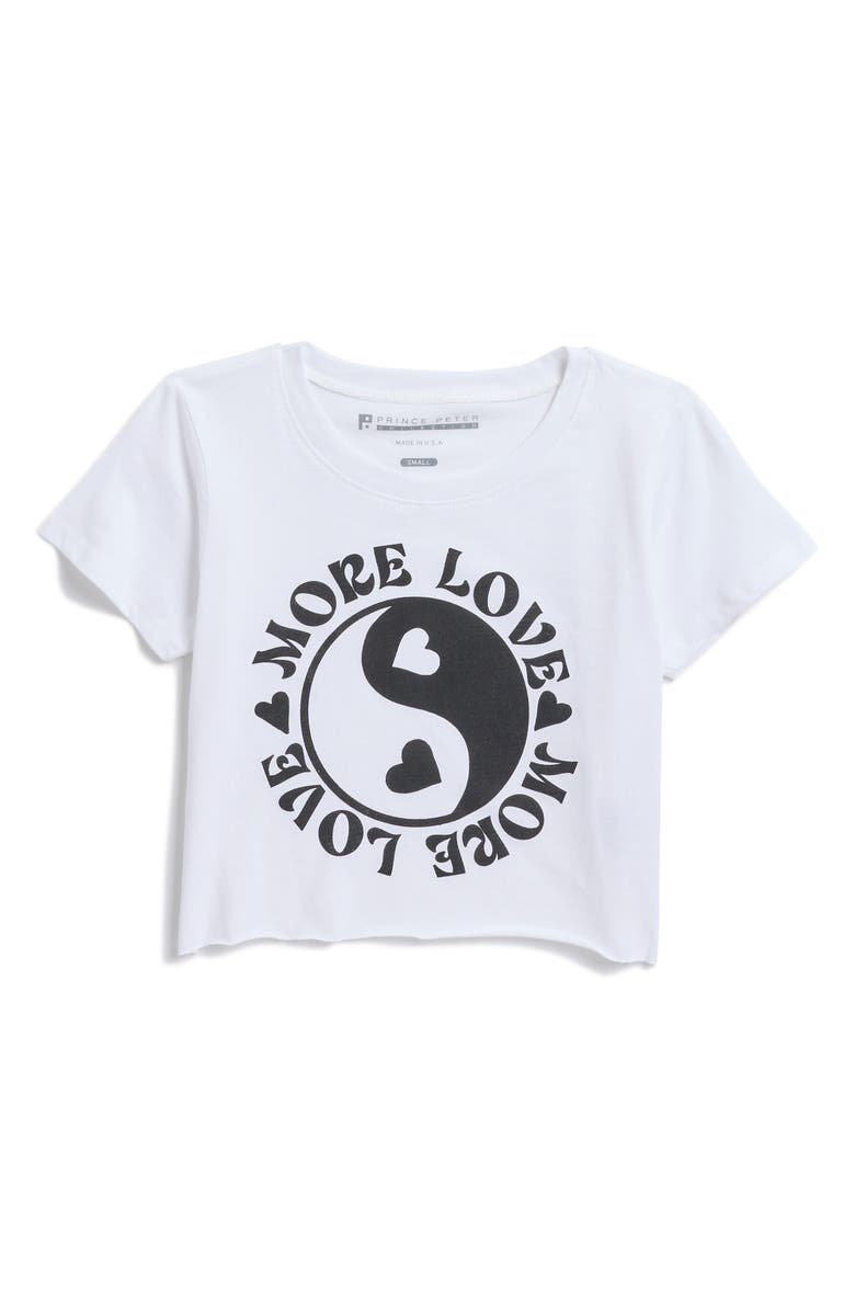 Prince Peter Kids' More Love Crop Graphic T-Shirt, Main, color, 