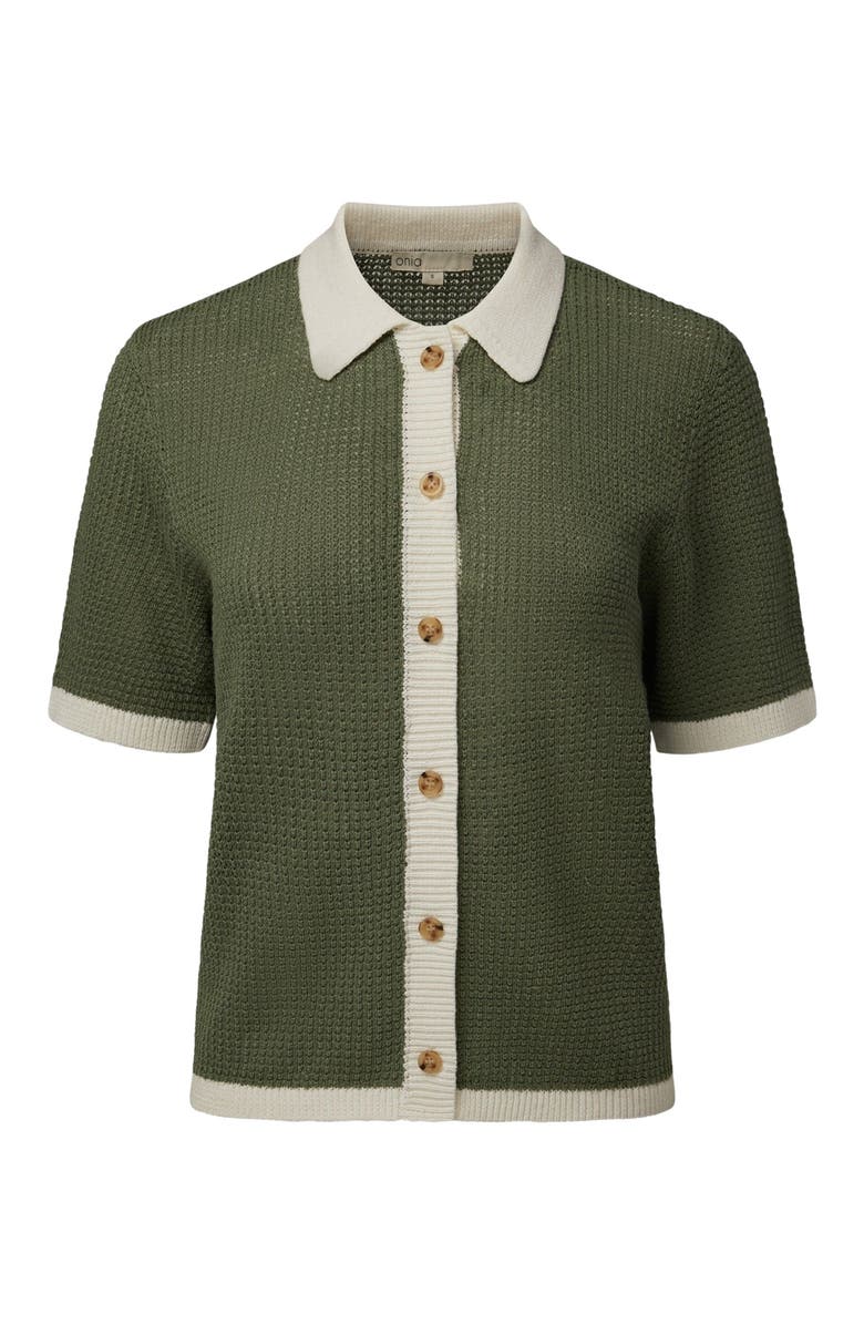 Onia Linen Knit Button Up, Alternate, color,