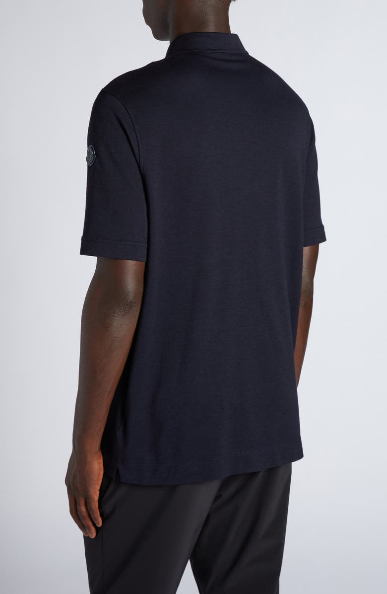 Moncler Logo Patch Flax Piqué Polo, Alternate, color, 