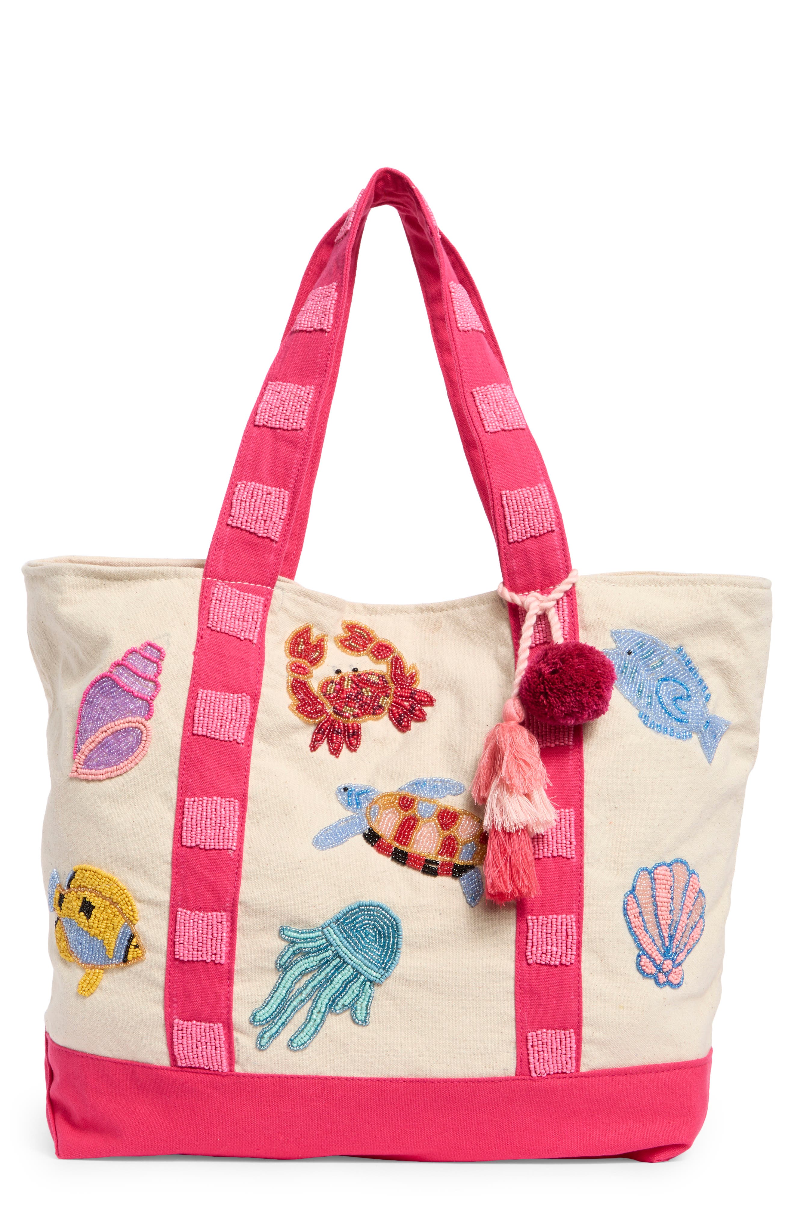 Under the Sea Embelished Canvas Tote Bag