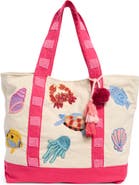 Collection XIIX Under the Sea Embelished Canvas Tote Bag