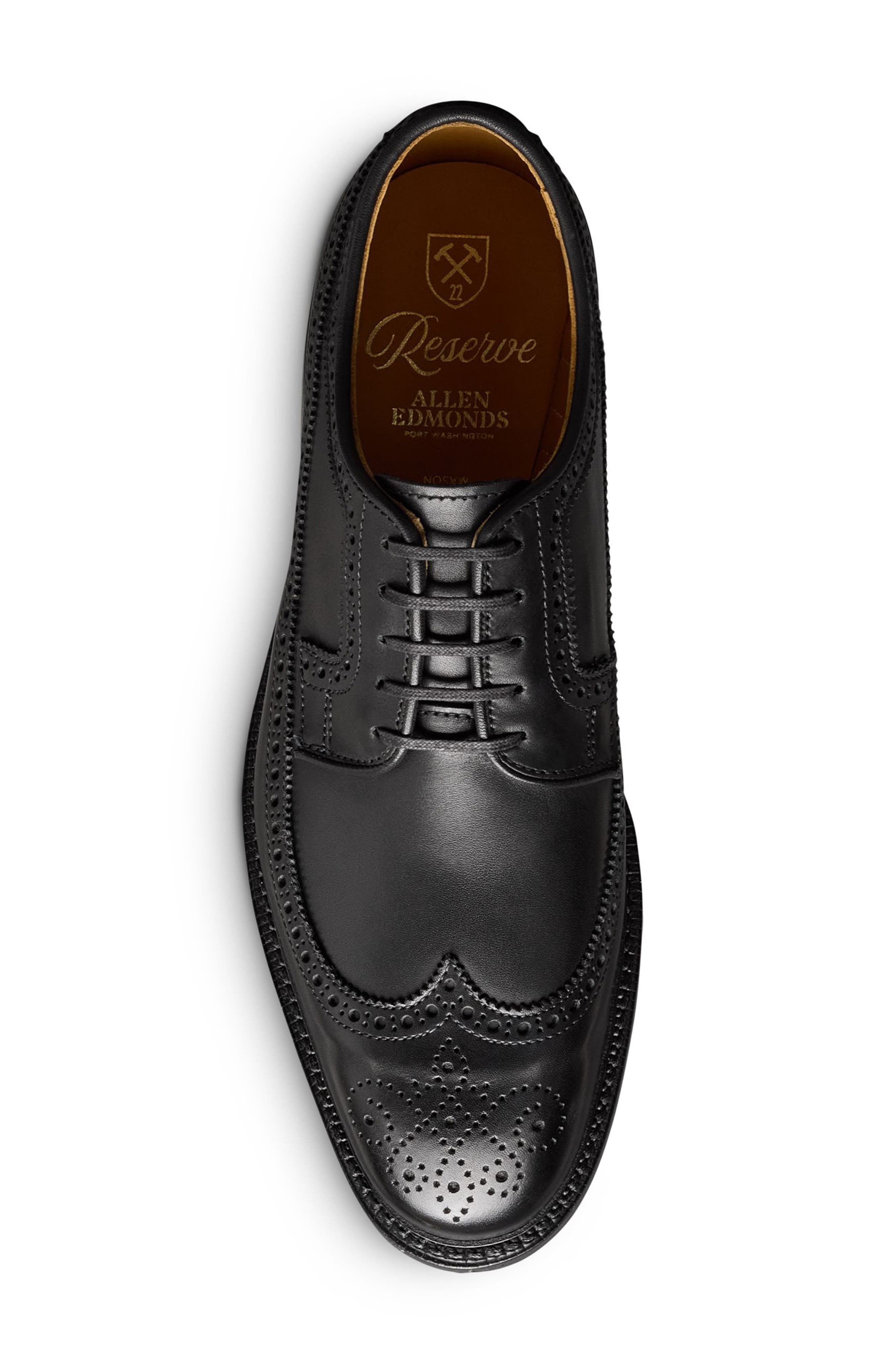 Allen Edmonds Mason Wingtip Derby, Alternate, color, Black