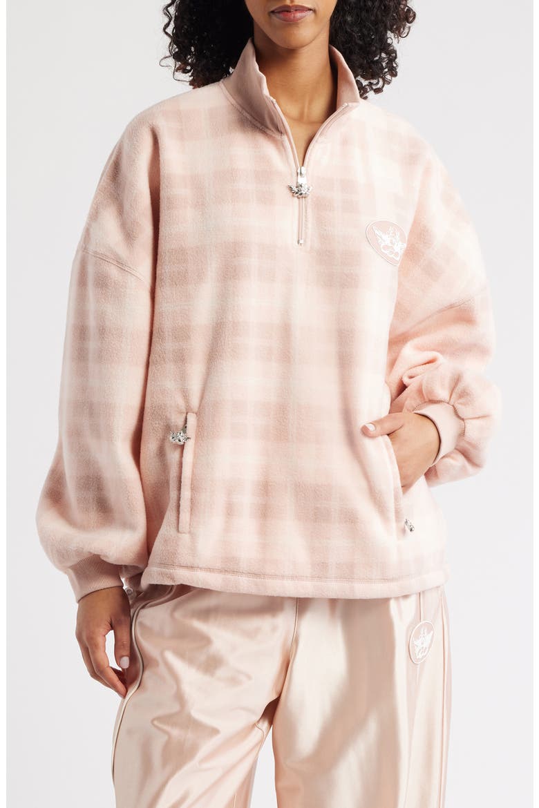 Alex On My Team A1 Quarter Zip Pullover, Main, color, PINK PLAID