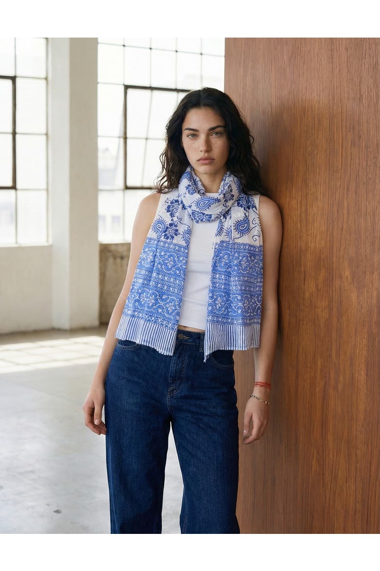 Mom's Favorite Blue Scarf, Alternate, color, Blue