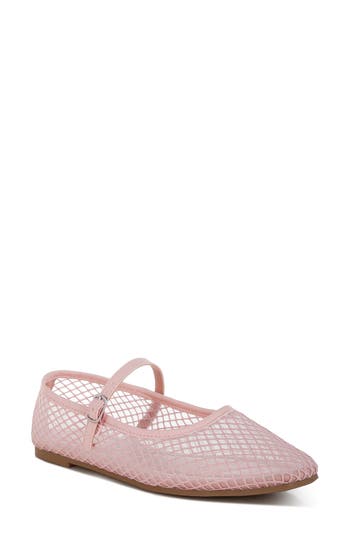 London Rag Averona Mesh Mary Jane Flats In Pink