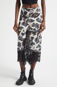 Collina Strada Hiss Crepe & Lace Midi Skirt
