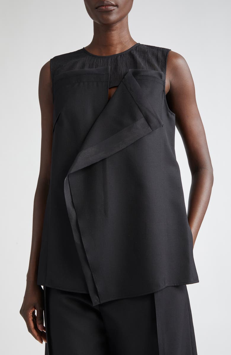 Jason Wu Collection Asymmetric Drape Mixed Media Top, Alternate, color,