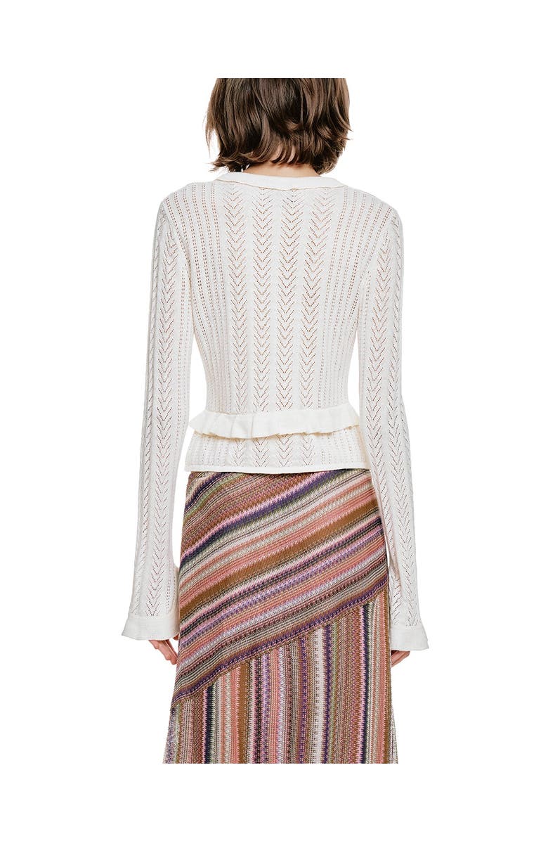 Anna Sui Victorian Pointelle Cardigan, Alternate, color, Cream