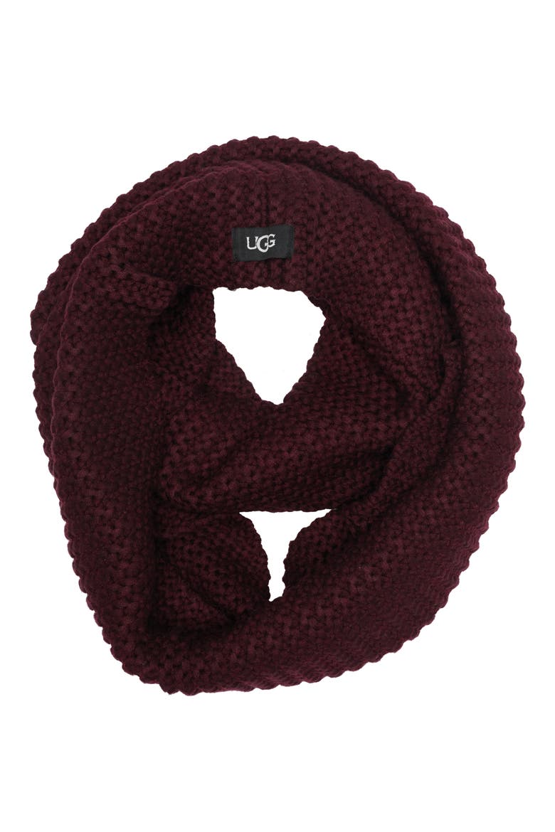 Knit Infinity Scarf, Main, color, PORT