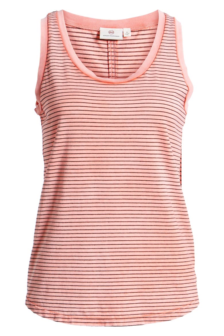 Cambria Stripe Fitted Tank, Alternate, color, SUNBAKED FADED AZALEA