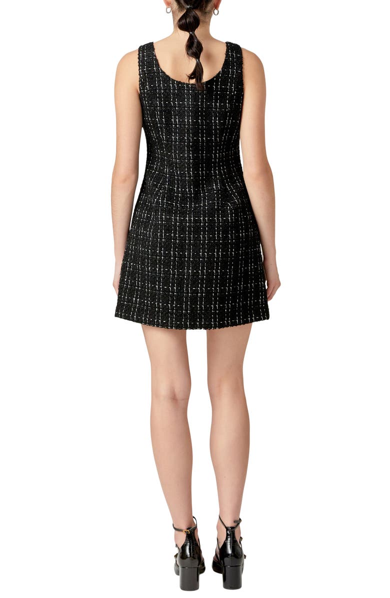 English Factory Metallic Tweed Sheath Minidress, Alternate, color, Black