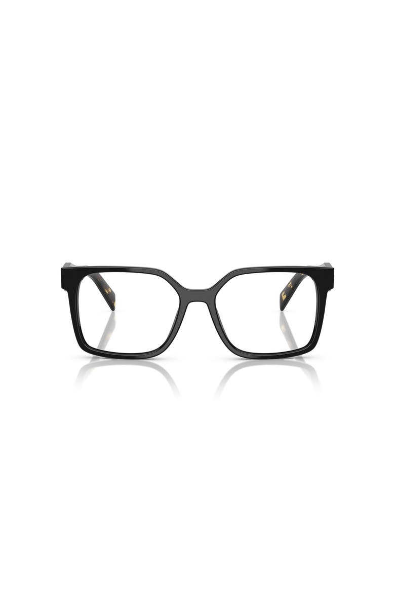 Prada 54mm Rectangle optical glasses, Alternate, color, Black