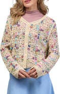 SAACHI Delicate Floral Crochet Cardigan Sweater