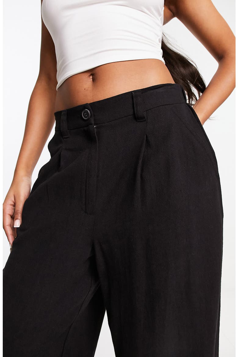 Wide Leg Dad Trousers, Alternate, color, BLACK