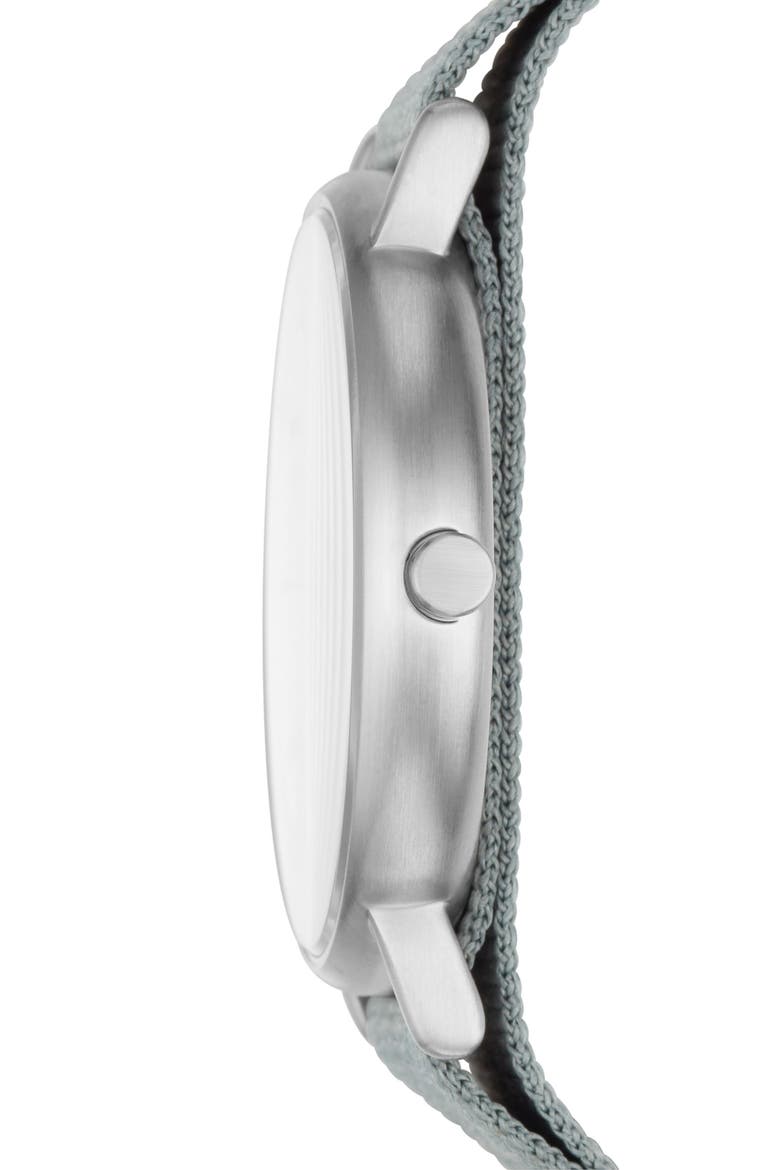 Signatur Nylon Strap Watch, 40mm, Alternate, color, GREEN/ WHITE/ SILVER