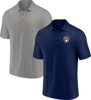 FANATICS Men's Fanatics Branded Navy/Gray Milwaukee Brewers Dueling Logos Polo Combo Set