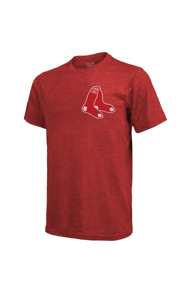 Majestic Threads Men's Majestic Threads Red Boston Red Sox Throwback Logo Tri-Blend T-Shirt, Alternate, color, Red