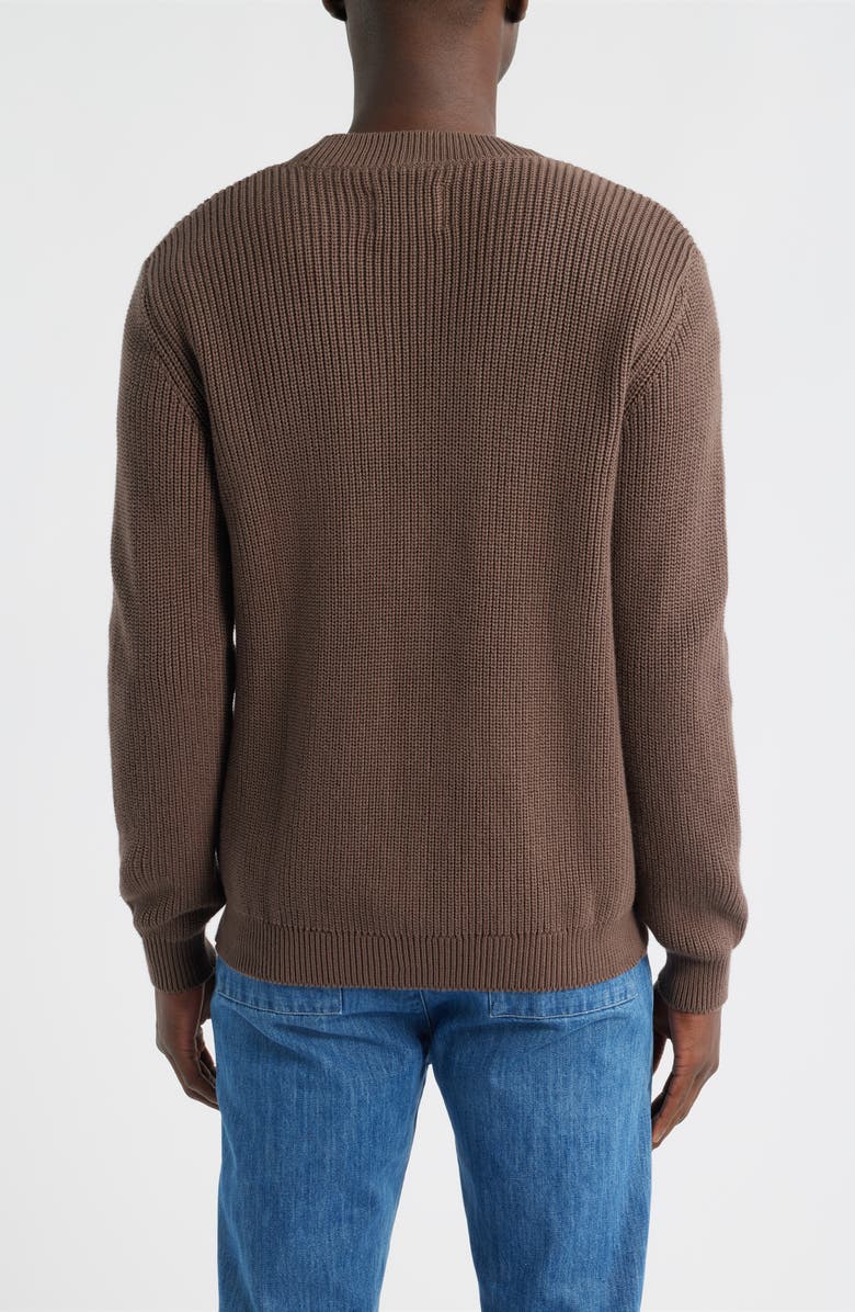 ALEX CRANE Bay Organic Cotton V-Neck Cardigan, Alternate, color, Coffee