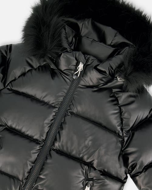Deux Par Deux Quilted Bomber-style Winter Coat In Black