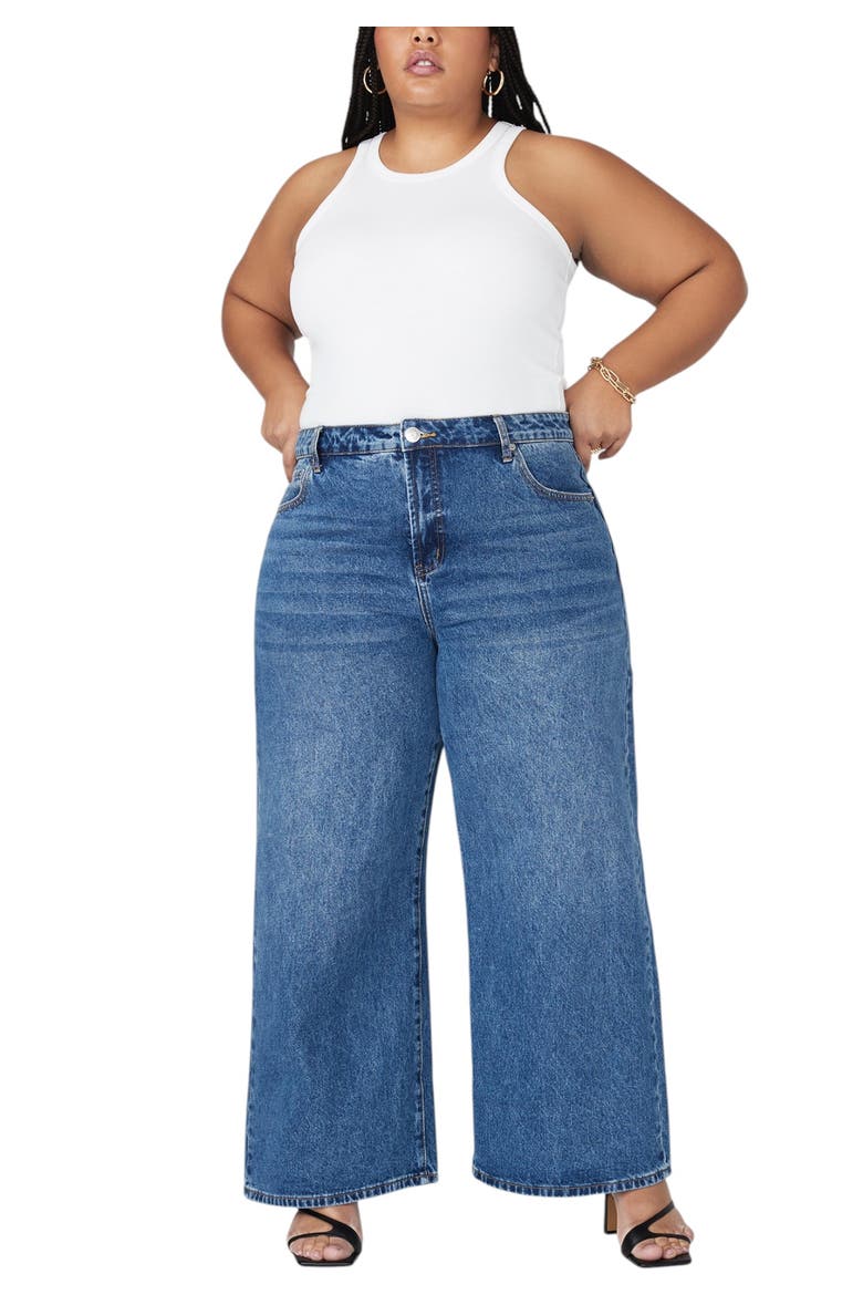 The Yvette Rigid Wide Leg Jean, Alternate, color, DARK WASH