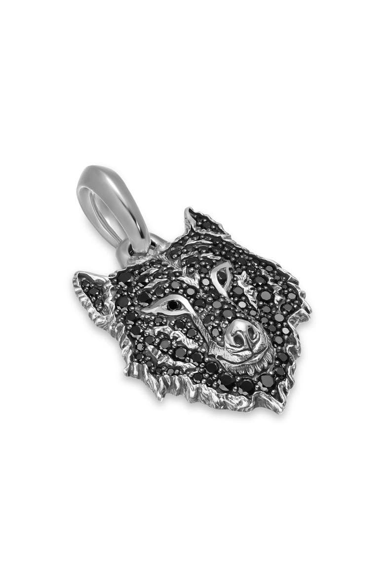 Men's Petrvs Wolf Amulet, Main, color, SILVER PAVE