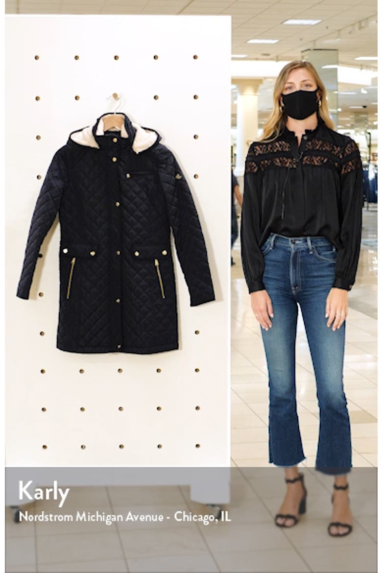 Quilted Coat with Faux Shearling Lining video