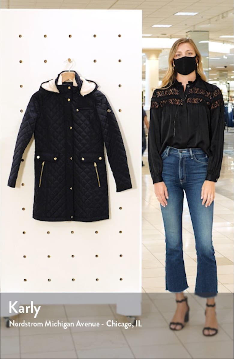 Quilted Coat with Faux Shearling Lining, sales video thumbnail