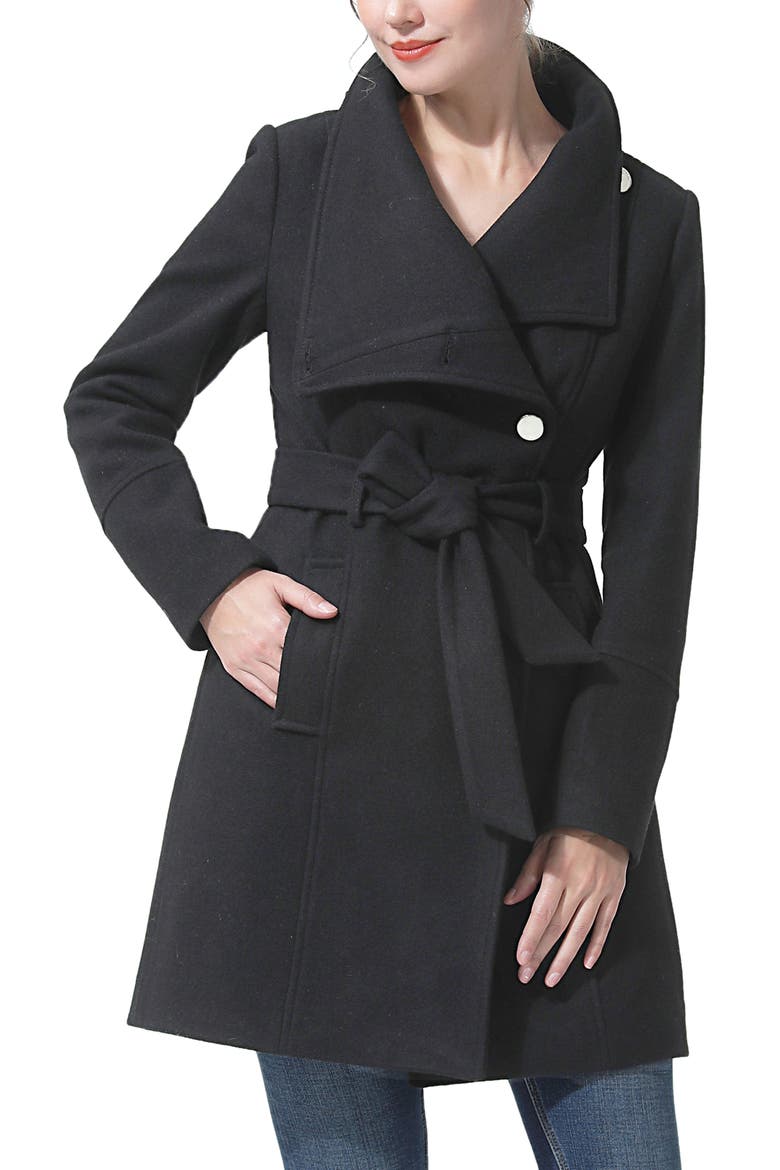 Women's Andie Wool Blend Hooded Coat, Alternate, color, Black