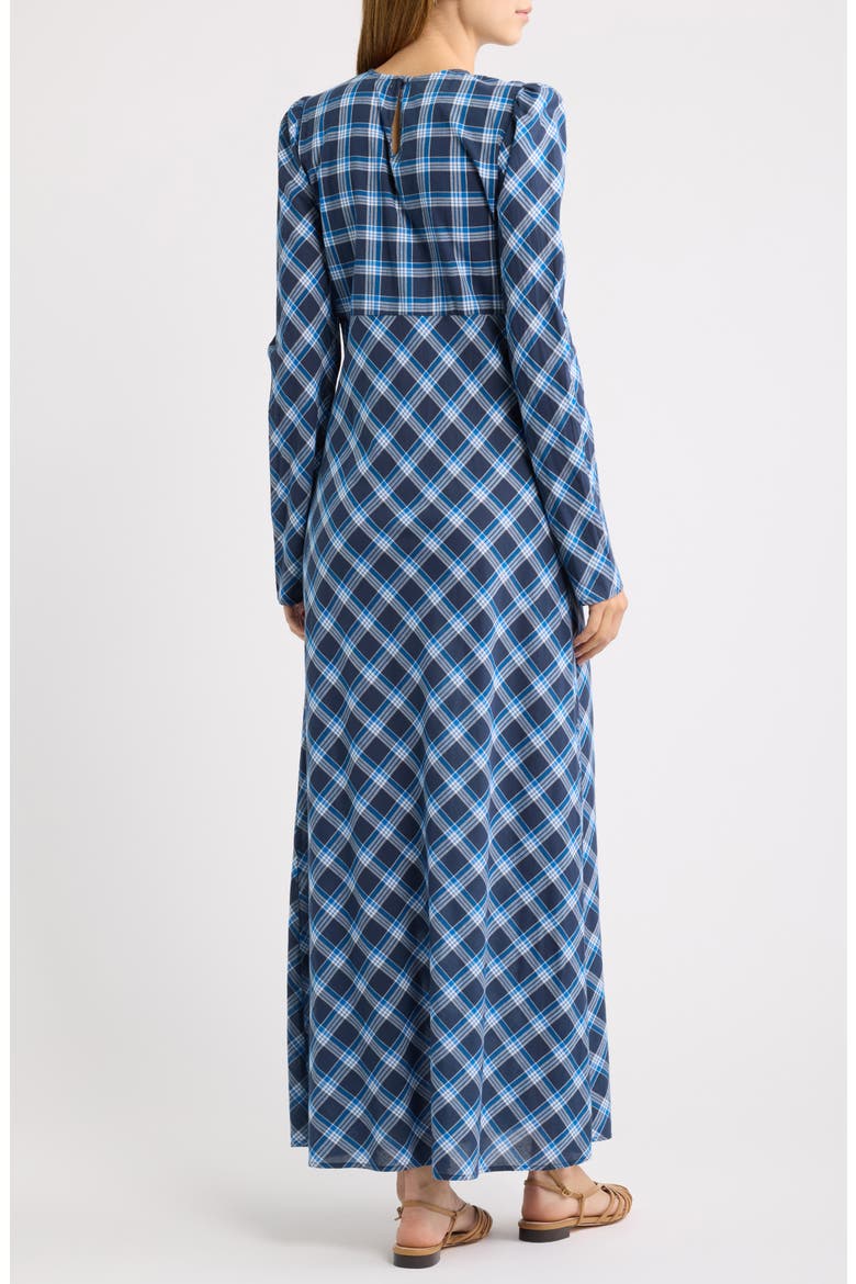 Begonia Plaid Organic Cotton Maxi Dress, Alternate, color, VALMONT PLAID