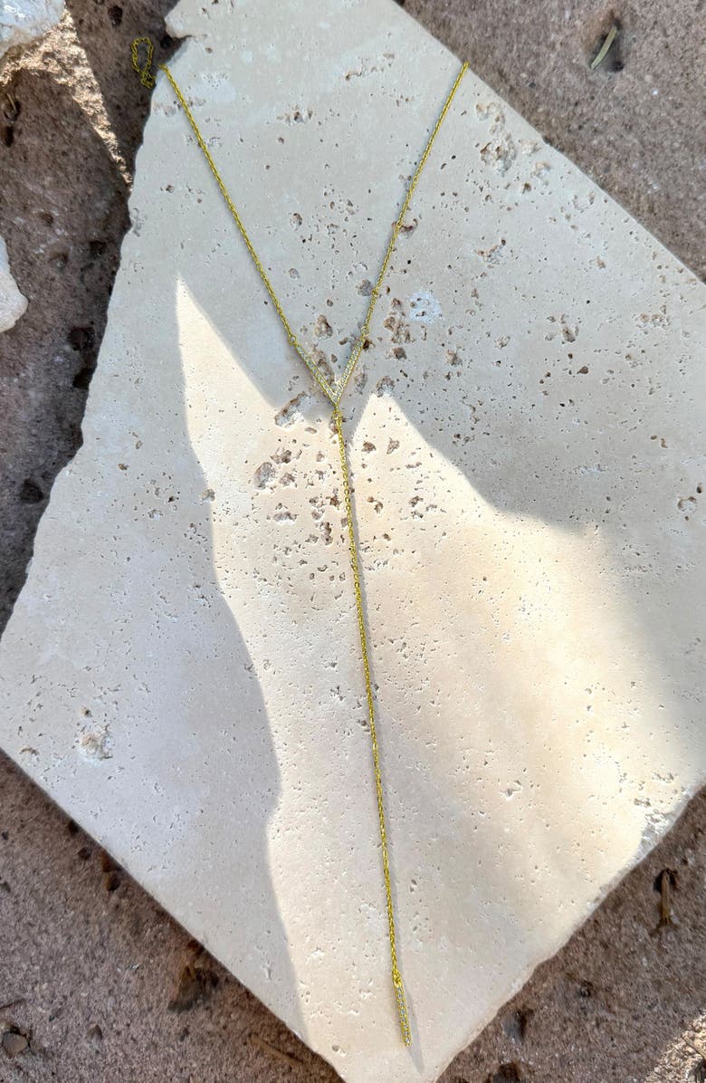 Adornia Cubic Zirconia Y-Lariat Necklace, Alternate, color, Gold