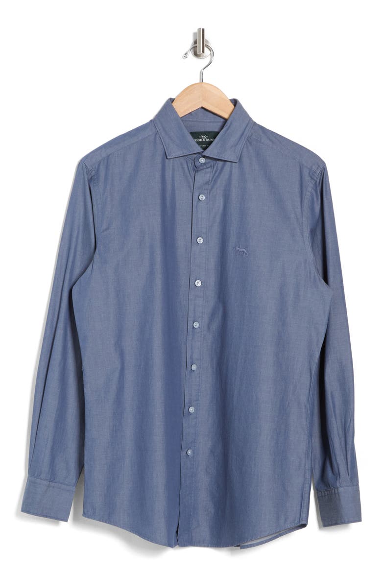 Sunrise Beach Sports Fit Cotton Button-Up Shirt, Alternate, color, AIRFORCE