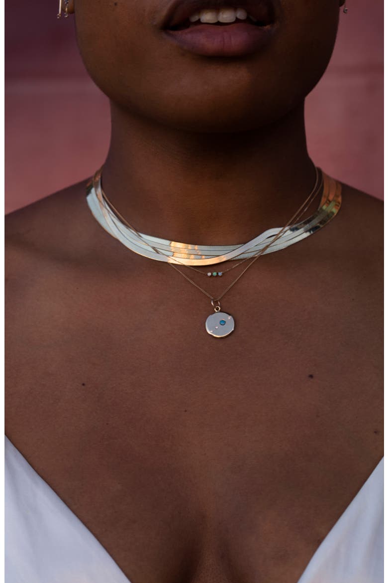 The Monolith Small Emerald & Diamond Medallion Necklace, Alternate, color, YELLOW GOLD