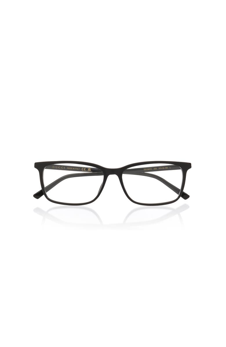 Gucci 57mm Rectangle optical glasses, Alternate, color, Black
