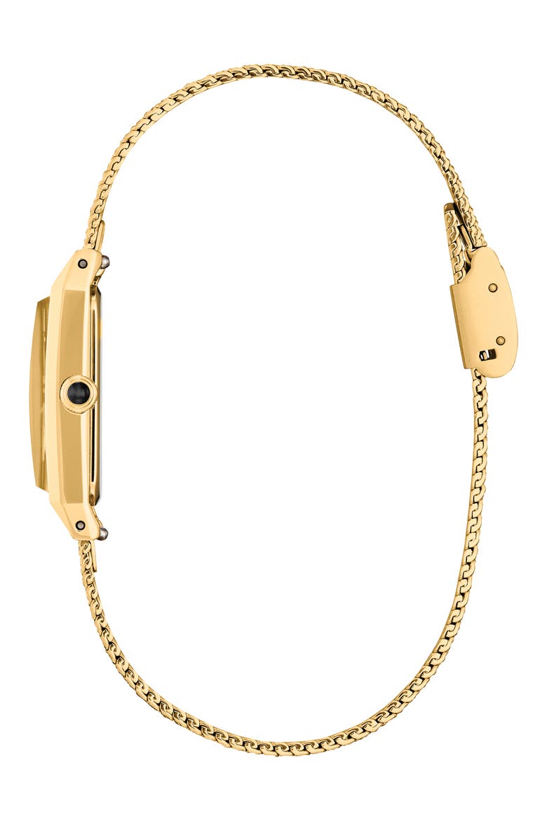 Fio Tank Goldtone Mesh Strap Watch, 14.3mm x 30.7mm, Alternate, color, BLACK/ GOLD-TONE