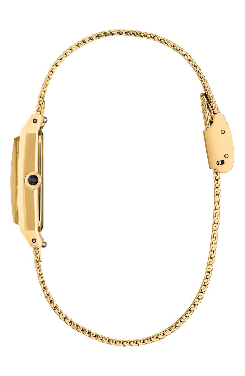 Citizen Fio Tank Goldtone Mesh Strap Watch, 14.3mm x 30.7mm, Alternate, color, Black/ Gold-Tone