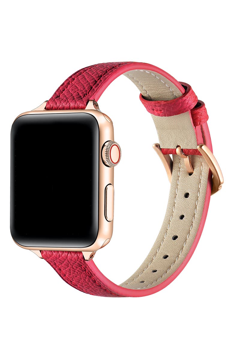Posh Tech Cleo Skinny Leather Apple Watch<sup>®</sup> Watchband, Alternate, color,