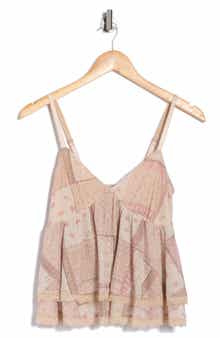 Madden Girl Lace Trim Tiered Babydoll Camisole